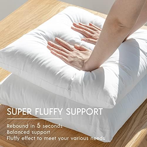 Phantoscope Throw Pillow Insert with 100% Cotton Cover, 24x24 Inch, 2 Pack