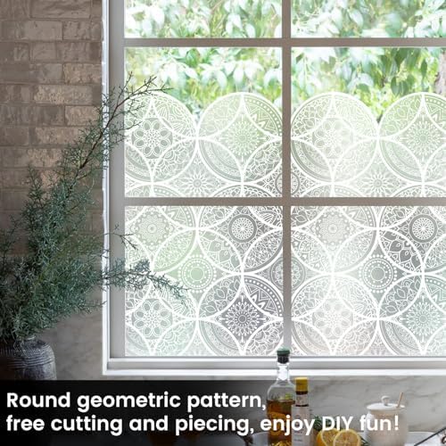 DKTIE Bohemian Stained Glass Window Film Easy to Install 17.7" x 78.7"
