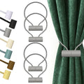 Hion Magnetic Curtain Tiebacks Grey 4pcs, Curtain Holdbacks Hooks Holders