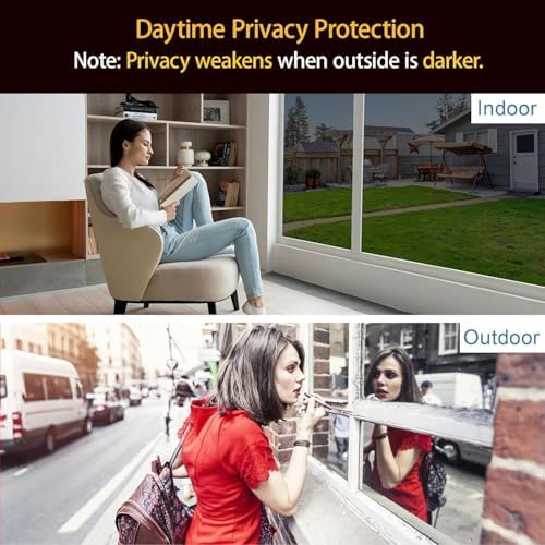 Upgraded One Way Window Privacy Film Sun Heat Blocking, 23.6" x 78.74"