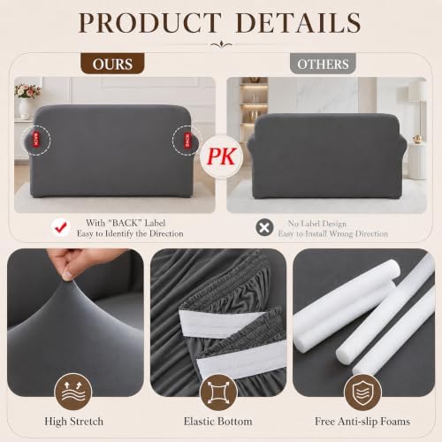 Sofa Cover - Stretch Soft Sofa Slipcover Couch Sofa Cover, Washable Furniture Protector with Non-Slip Foam and Elastic Bottom for Living Room Armchair Furniture
