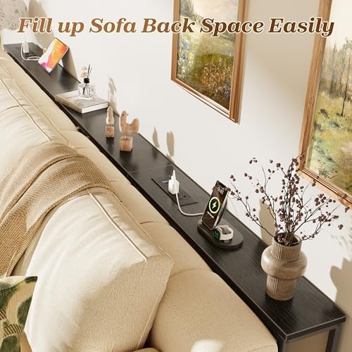 SUPERJARE 94.5 Inch Sofa Table with 2 Power Outlets and USB-C Ports