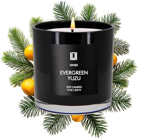 Lulu Candles | Evergreen Yuzu | Luxury Scented Soy Jar Candle | Hand Poured in The USA | Highly Scented & Long Lasting (9 Oz.)
