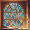 Stained Glass Window Privacy Film, Static Cling, 17.5" x 118.1"