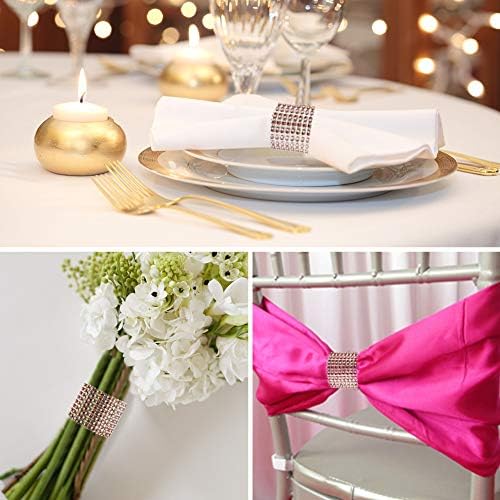 Accmor 100pcs Napkin Rings, Champagne Napkin Rings Buckles
