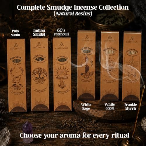 Smudge Incense Sticks Variety Pack - 6 Resin Scent, 72 Thick Insence-Sticks