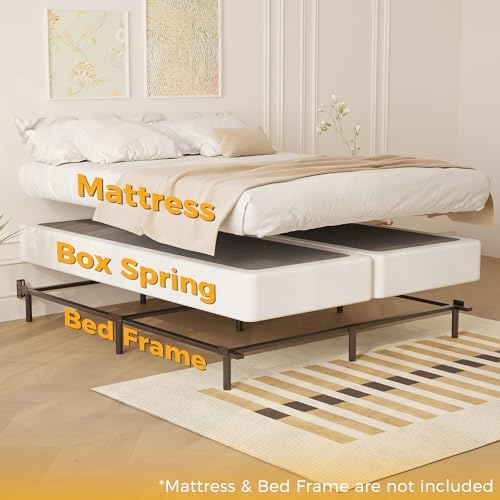 Split California King Box Spring 3 Inch Heavy Duty Metal Bed Base