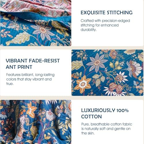 Boho Throw Blanket - 60"x80" Soft Cotton Lightweight Blanket for Bed