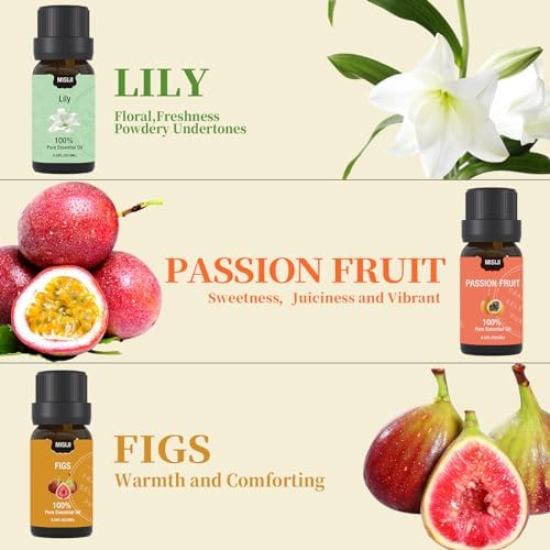 Essential Oils Set-Essential Oils for Diffuser for Home,Diffuser Oils Scents for Aromatherapy,Laundry,Candle&Soap Making,Humidifiers 6 X 10ML