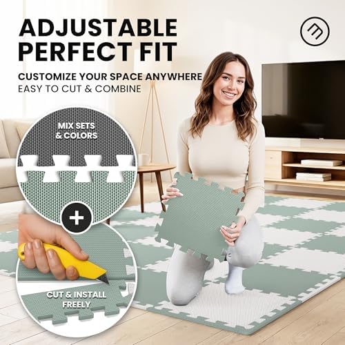 bemaxx Gym Mats Set - EVA Interlocking Foam Floor Tiles Workout Mat Puzzle