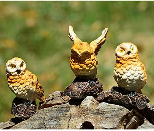 5 Pieces Owls Fairy Garden Miniature Ornaments Mini Animals Resin Figurines for Moss Landscape Bonsai Crafts Home Decor