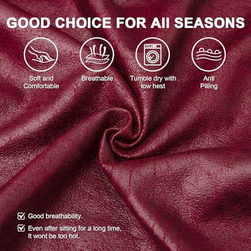 Armchair Covers Stretch Arm Covers Chair Couch Covers, Faux Leather Looking Armchair Slipcover Washable Chair Protector for Living Room (Color D-4)