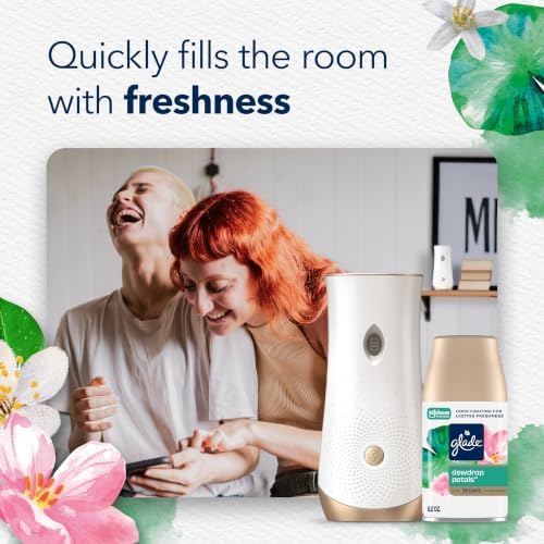 Glade Automatic Spray Refill Air Freshener, Dewdrop Petals, 2 Count