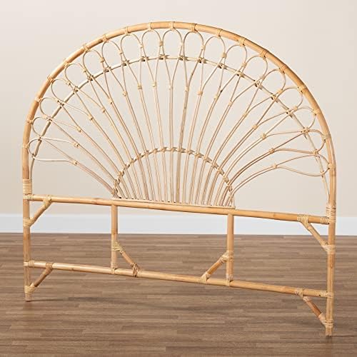 Bali & pari Devereaux Modern Bohemian Natural Rattan Queen Size Standalone Headboard