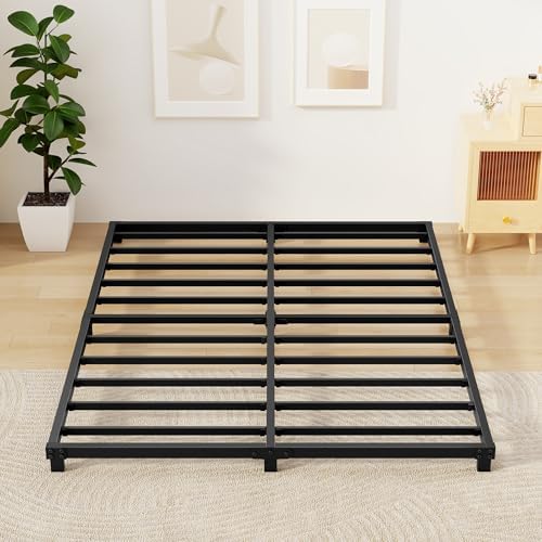 Full Size 4 Inch Metal Bed Frames Low Profile Heavy Duty Platform Bed