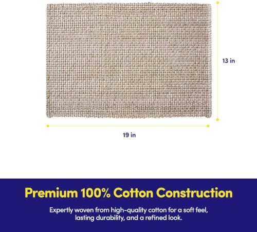 Sweet Home Collection 100% Cotton Placemats for Dining Room Rectangle Two Tone Woven Fabric 13" x 19" Soft Durable Table Mat Set, Set of 6, Eggshell