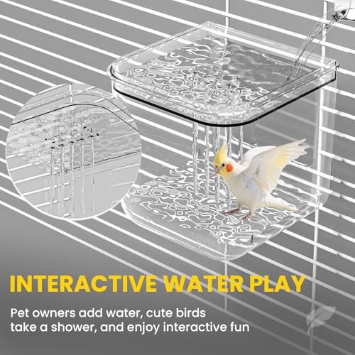 No Mess Automatic Bird Feeder for Cage,Parakeet Seed Catcher,Food Container