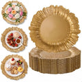 Goodluck 100 Pack 13 Inch Gold Reef Plastic Charger Plates