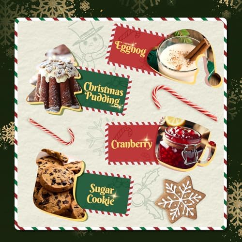 SALKING Christmas Scented Wax Melts, Soy Wax Melts Gift Set, Wax Cubes/Tarts for Warmer - Christmas Wreath, Apple Cinnamon, Gingerbread, Candy Cane, Eggnog, Christmas Pudding, Cranberry, Sugar Cookie
