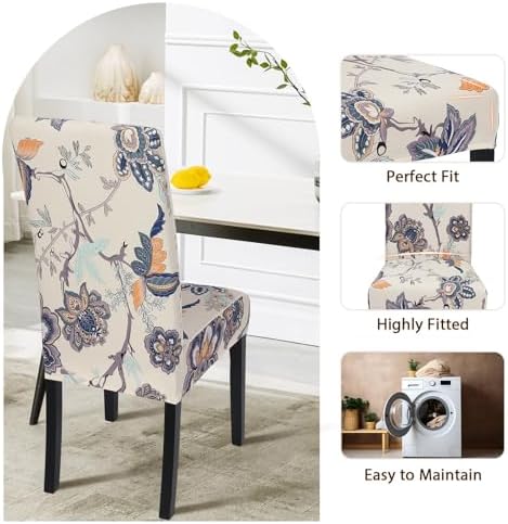SearchI Fit Stretch Removable Washable Short Dining Chair Covers Slipcover Protector, Spandex Fabric Chair Cover for Dining Room, Hotel, Ceremony