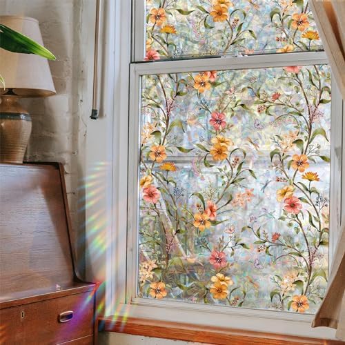 Stained Glass Window Film,17.5" x 78.7" Window Privacy Films