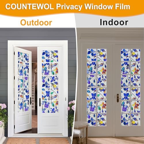 Frosted Privacy Window Film Static Cling Decorative Glass Film23.6x78.7in