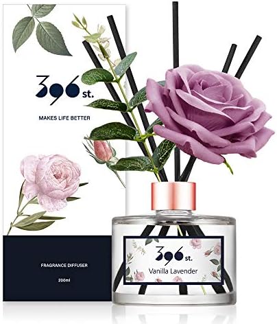 396 st. Rose Flower Reed Diffuser, Vanilla Lavender, 200ml(6.7oz) / Reed Diffuser Sets, Home Fragrance, Scented Oils, Home & Bathroom Décor
