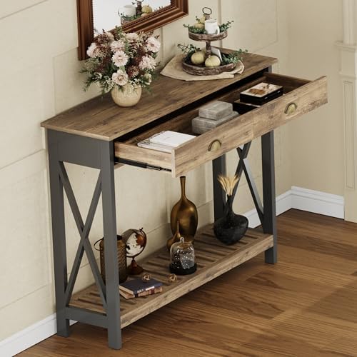 ChooChoo 47" Farmhouse Console Table with Drawer for Entryway