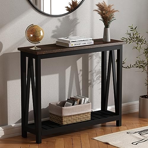 ChooChoo Farmhouse Console Table, Narrow Sofa Table for Entryway, 40 Inch
