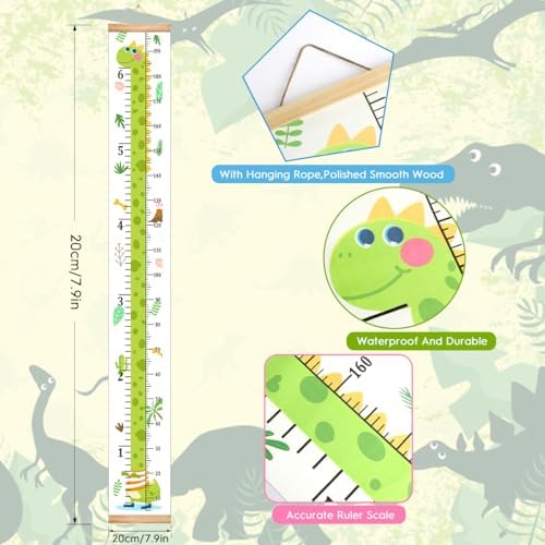 Growth Height Chart for Kids, Removable 79"x7.9" (Dinosaur)