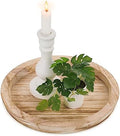 Hanobe Wooden Decortaive Coffee Table Tray, Round Candle Holder Centerpiece