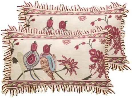 patdrea Designer French Vintage Lumbar Pillow Cover,12"x20",Set of 2