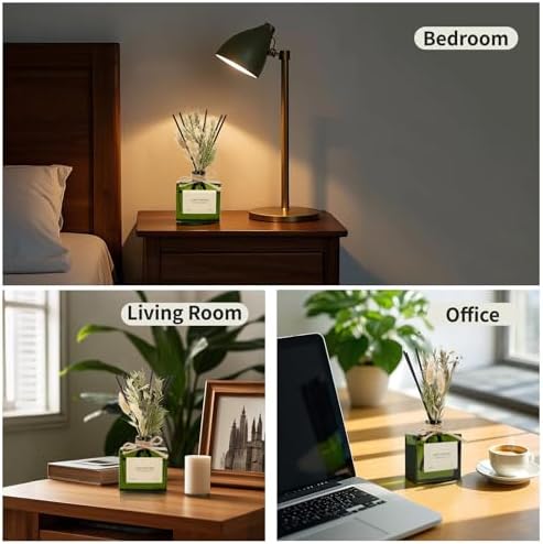 Reed Diffuser, 6.09 oz Sandalwood Rose Scent Diffuser with Sticks & Dried Flowers, 120 Days Long Lasting diffusers for Home, Elegant Fragrance for Bathroom Bedroom Office Decor Air Fresh