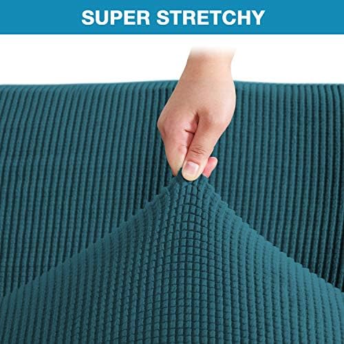 Flamingo P Stretch Armless Futon Covers Full Queen Futon Couch Covers Slipcover Futon Sofa Cover Futon Bed Cover Furniture Protector Covers with Elastic Bottom, Soft Thick Jacquard Washable, Deep Teal