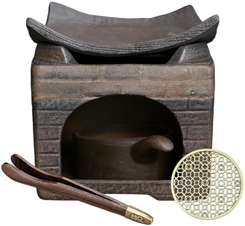 Ceramic Incense Burner Kit, Zen Incense Holder with Candle Clip,Mat & Heat Resistant Brick, Ceramic Aromatherapy,Stove Essential Oil Burner, Suitable for Home and Office Use.
