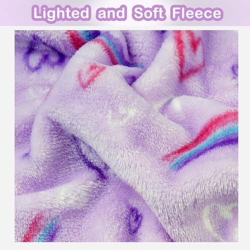 Softan Rainbow Blanket for for Girls, Soft Cozy Flannel Kids Throw Blanket for Boys and Girls, Cute Kids Blanket for Sofa Couch Bed, Christmas Birthday Gift, 50x60 Inches