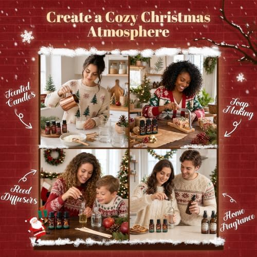 Christmas Fragrance Oil Set - Holiday Essential Oils for Diffuser for Home
