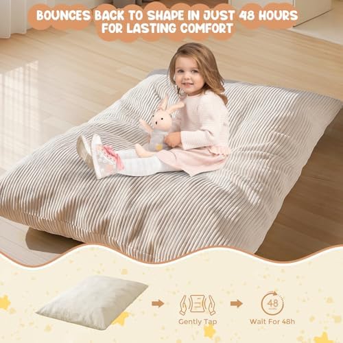 3 in 1 Kids Bean Bag Chair Bed – Foldable Bean Bag to Lounger