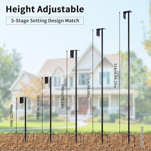 4 in 1 92 Inch Bird Feeder Pole with Squirrel Baffle