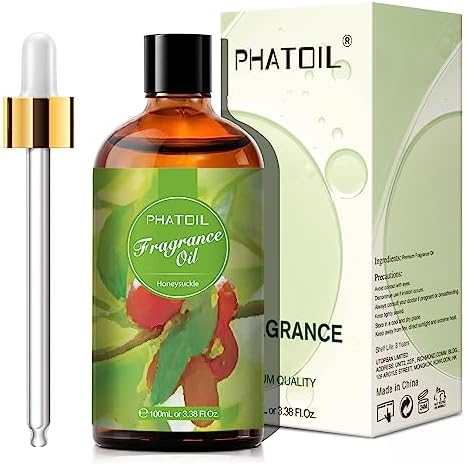 PHATOIL 3.38FL.OZ Honeysuckle Fragrance Oils for Aromatherapy, Essential Oils for Diffusers for Home, Perfect for Diffuser, DIY Candle and Soap Making, DIY Scented Products - 100ml