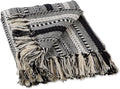 DII Braided Striped Decorative Throw Blanket, 50x60, Black (Pack of 12)