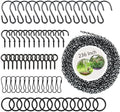 YINGFENG 236 Inch Black Metal Hanging Chains and Hanging Basket Hooks Set for Bird Feeders, Birdbaths, Planters, Grow Lights, Lanterns, Wind Chime and Ornaments, Eye Screws, Chain Hooks DIY