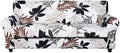 SearchI Stretch Sofa Cover Printed Couch Cover, Floral Pattern 4 Pieces Sofa Slipcover with 3 Separate Cushion Cover, Washable Furniture Protector for Living Room(Sofa, Maple Leaf Pattern)