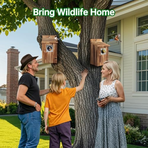 UUMENHA Bird Houses for Outside with Metal Predator Guard, Fully Assembled