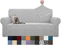 YEMYHOM Couch Cover Latest Jacquard Design High Stretch Extra Large Sofa Covers Pet Dog Cat Proof Oversized Slipcover Non Slip Magic Elastic Furniture Protector (X Large, Black and White Checkered)