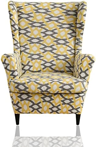 Wing Chair Slipcover, 2-Piece Printed Wingback Chair Cover