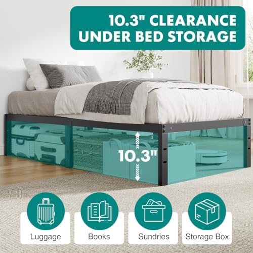 OLIXIS Heavy Duty Sturdy 12 Inch Metal Twin Bed Frame, 500LBS