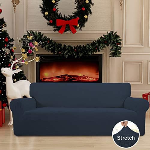 Easy-Going Stretch Oversized Sofa Couch Slipcover Washable Dark Blue