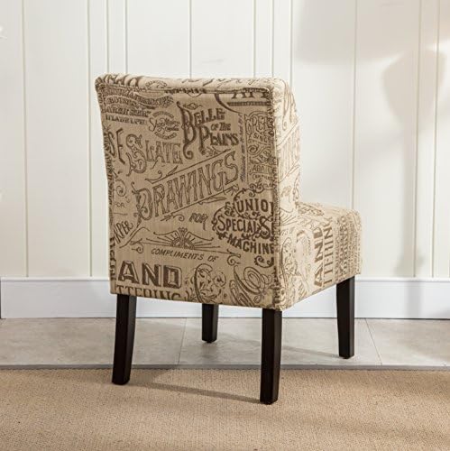 Roundhill Furniture Accent Chair, Chalkboard Light 29D x 21.5W x 33H in