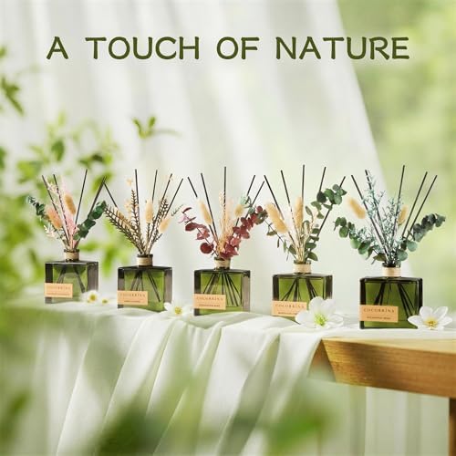 COCORRÍNA Dried Flowers Reed Diffuser, White Flower Scent 6.76 fl oz